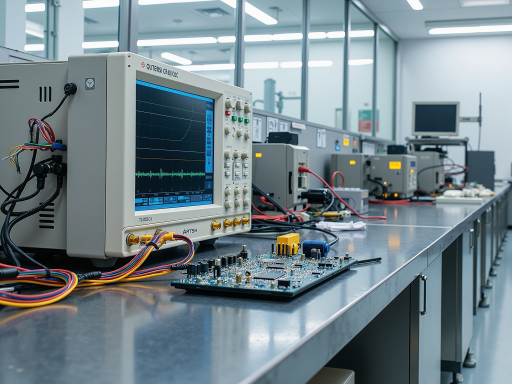 精密电子测试仪器设备，白色外壳，显示屏清晰显示测试数据，操作界面简洁直观